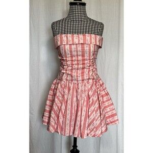 Womens  Anthropologie MABLE Floral Strapless Mini Dress Pink Size Large